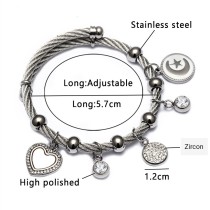 Stainless Steel Hand of Fatima Heart Cross Anchor Bracelet