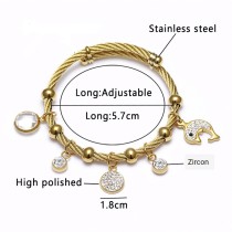 Stainless Steel Hand of Fatima Heart Cross Anchor Bracelet