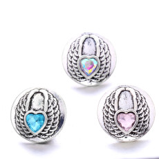 20MM  love rhinestones  design  Metal snap buttons