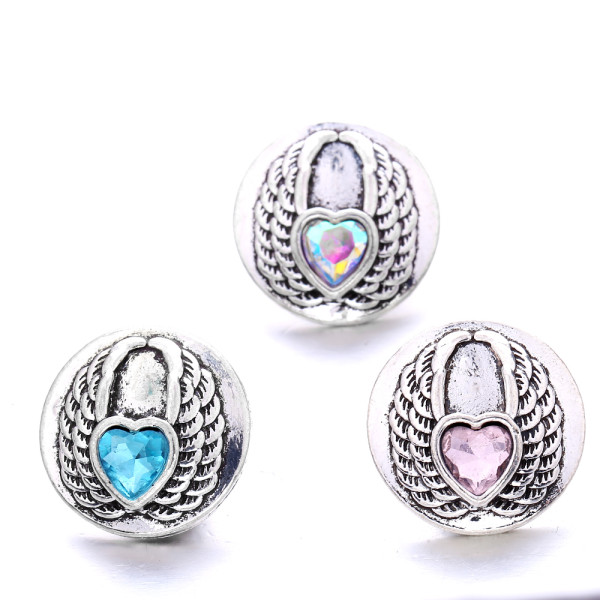 20MM  love rhinestones  design  Metal snap buttons