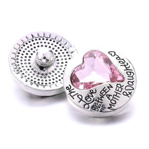 20MM  love rhinestones  design  Metal snap buttons