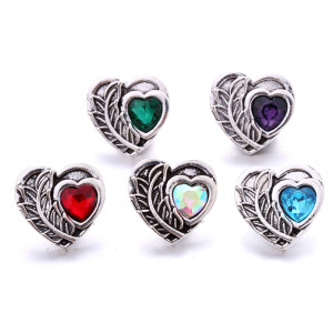 20MM  love rhinestones  design  Metal snap buttons