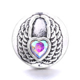 20MM  love rhinestones  design  Metal snap buttons