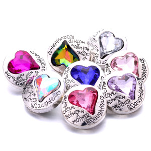 20MM  love rhinestones  design  Metal snap buttons