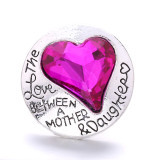 20MM  love rhinestones  design  Metal snap buttons