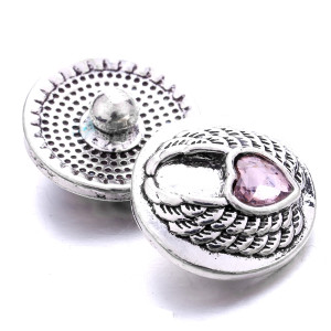20MM  love rhinestones  design  Metal snap buttons