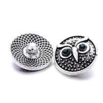 20MM  owl rhinestones  design  Metal snap buttons