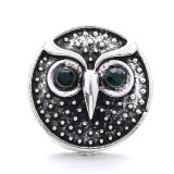 20MM  owl rhinestones  design  Metal snap buttons