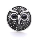 20MM  owl rhinestones  design  Metal snap buttons