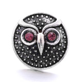 20MM  owl rhinestones  design  Metal snap buttons