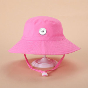 Sun hat men and women baby breathable quick-drying beach hat children's sunscreen adjustable fisherman hat fit 18mm snap button jewelry