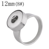#8Fit 12mm Snaps Stainless steel Rings fit snaps chunks KS0943-S