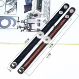 simple leather bracelet embroidered men's and women's bracelet fit 20mm snaps  jewelry