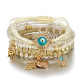 Hand-beaded fashion eye bead temperament multi-layer bracelet