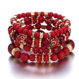 Layered Bracelet Crystal Heart Beaded Charm love