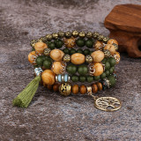 Multilayer Wooden Beaded Bracelet Stretch