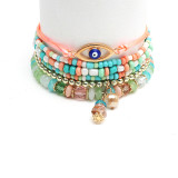 Eye Beads Temperament Multilayer Hand Beaded Bracelet