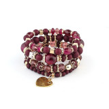 Layered Bracelet Crystal Heart Beaded Charm love