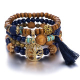 Multilayer Wooden Beaded Bracelet Stretch