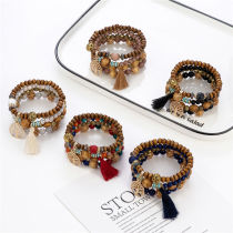 Multilayer Wooden Beaded Bracelet Stretch
