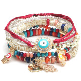 Hand-beaded fashion eye bead temperament multi-layer bracelet