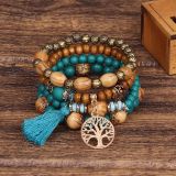 Multilayer Wooden Beaded Bracelet Stretch