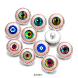 20MM  Eyes Cat Eye Eyeball Print  glass snaps buttons