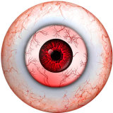 20MM  Eyes Cat Eye Eyeball Print  glass snaps buttons