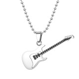 Stainless Steel Music Guitar Pendant Lover Gift Couple Pendant Necklace