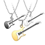 Stainless Steel Music Guitar Pendant Lover Gift Couple Pendant Necklace