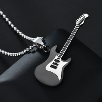 Stainless Steel Music Guitar Pendant Lover Gift Couple Pendant Necklace