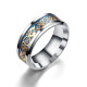 Stainless steel gold piece silver piece dragon pattern dragon piece ring