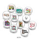 20MM pattern Print  glass snaps buttons