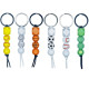 Football Basketball Tennis Baseball Keychain Wooden Beads Print