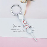Football Basketball Tennis Baseball Keychain Wooden Beads Print