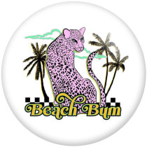20MM pattern Smile Print  glass snaps buttons