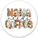 20MM pattern Mom Print  glass snaps buttons
