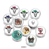 20MM pattern cows  Print  glass snaps buttons