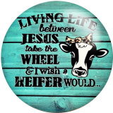 20MM pattern cows  Print  glass snaps buttons