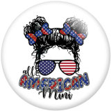 20MM pattern Mom Print  glass snaps buttons