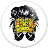 20MM pattern Mom Print  glass snaps buttons