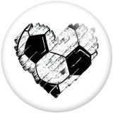 20MM pattern Basketball  Hockey Print  glass snaps buttons