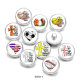 20MM pattern Basketball  Hockey Print  glass snaps buttons