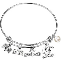 2023 Graduation Season Graduation Certificate Reel Bachelor's Cap Doctor's Cap Commemorative Stainless Steel Adjustable Bracelet