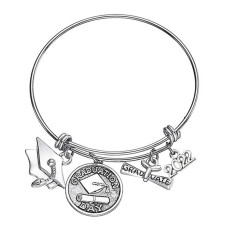 2023 Graduation Season Graduation Certificate Reel Bachelor's Cap Doctor's Cap Commemorative Stainless Steel Adjustable Bracelet