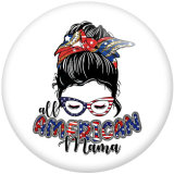 20MM pattern Mom Print  glass snaps buttons