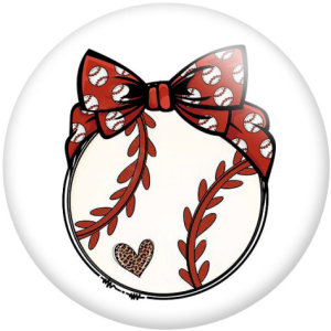 20MM Love Volleyball Baseball Christmas Print  glass snaps buttons