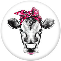 20MM pattern cows  Print  glass snaps buttons