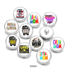 20MM pattern Mom Print  glass snaps buttons