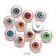 20MM  Eyes Cat Eye Eyeball Print  glass snaps buttons